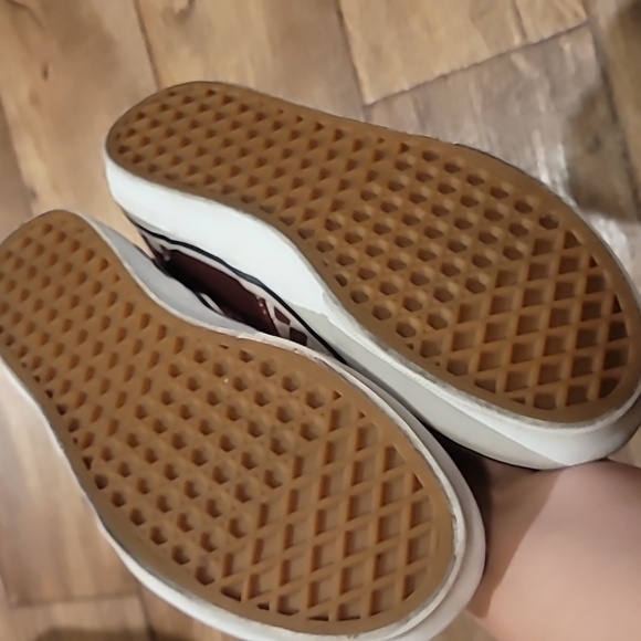 Vans Slip On Burgandy Checkers Juniors Size 6 - Picture 8 of 8